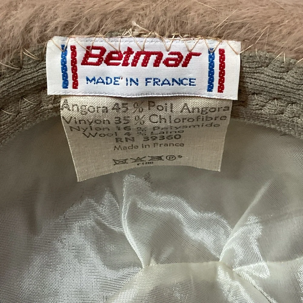 Betmar Vintage 1970s Tan Angora Wool Blend Bucket Hat France